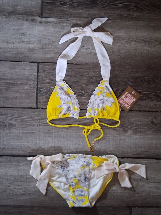 Juicy Couture Other - new JUICY COUTURE TEA ROSE YELLOW RIBBON BIKINI SMALL XS